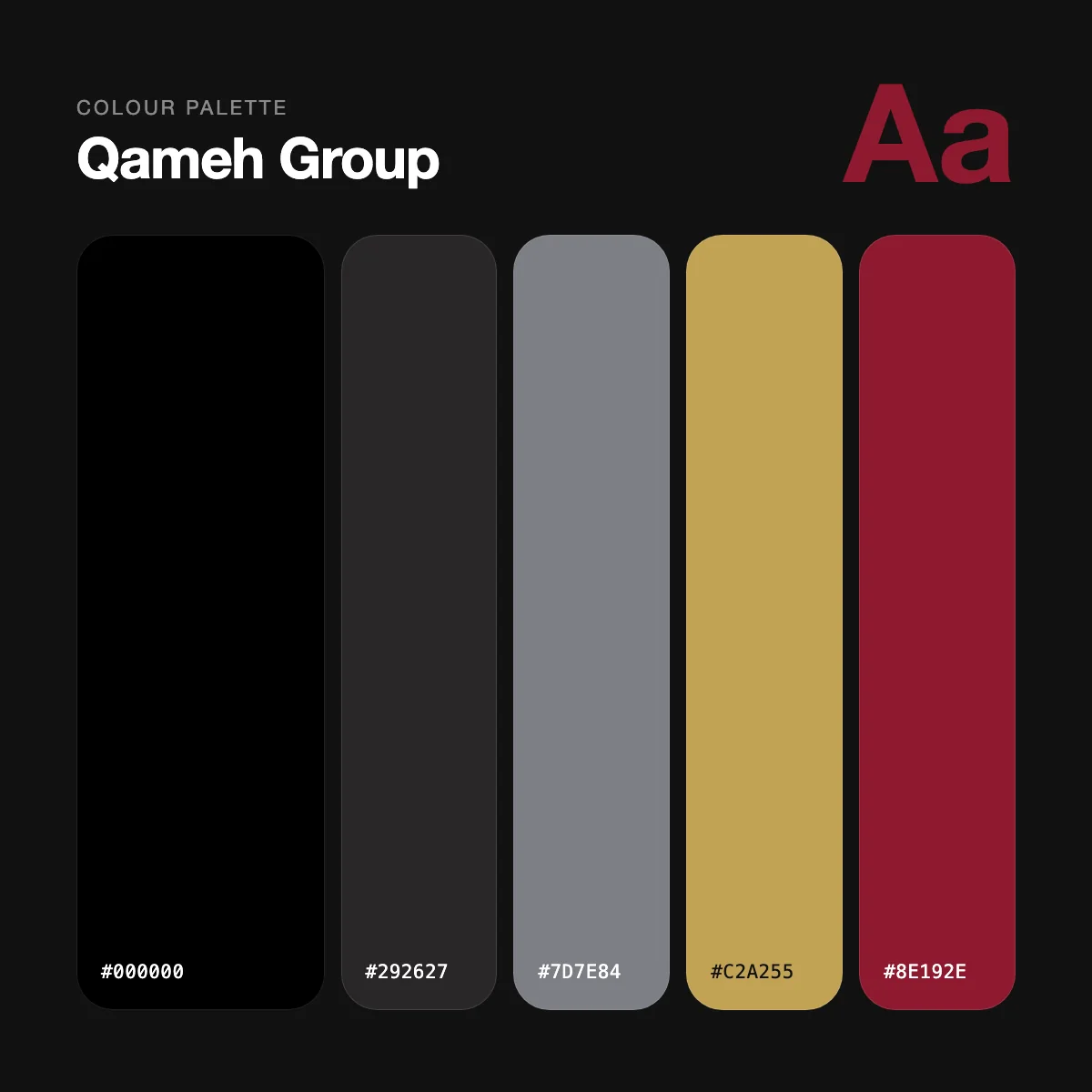Qameh Group colour palette