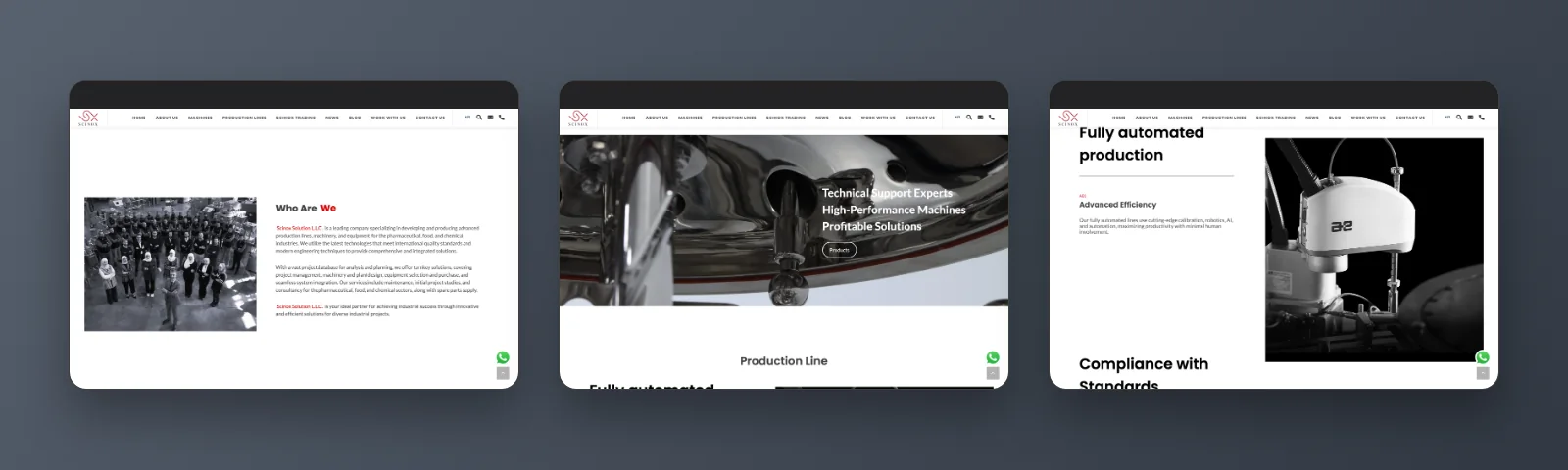 More sections of the Scinox website