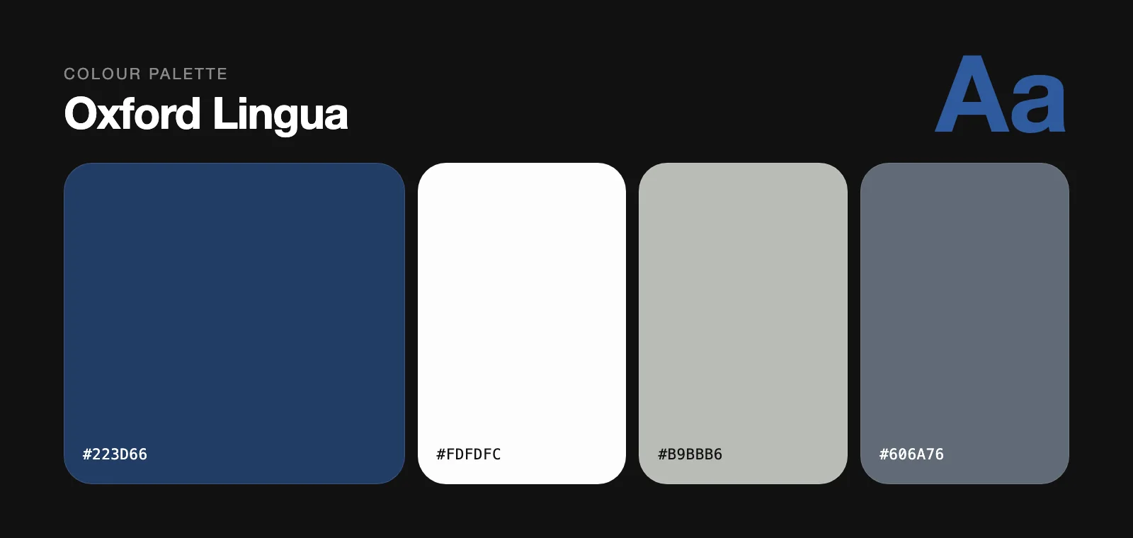 Oxford Lingua colour palette