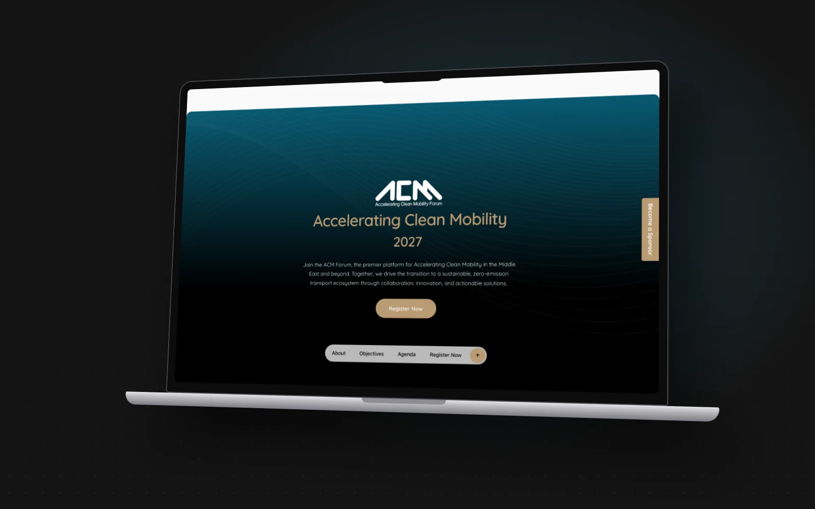 ACM Forum home page on a laptop