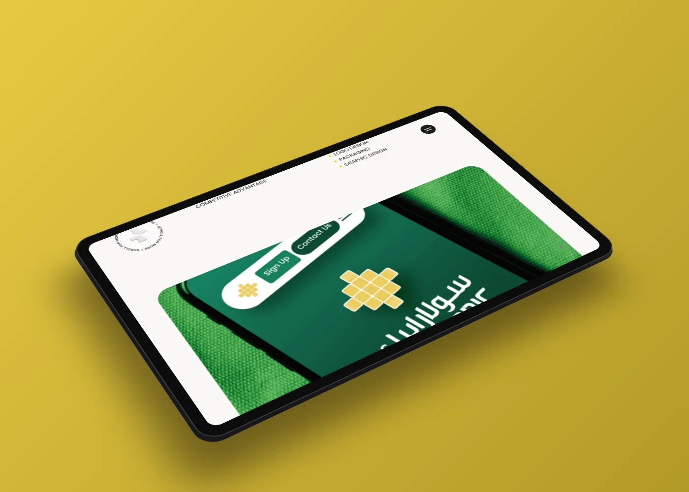 Positive Designers inner section on a tablet